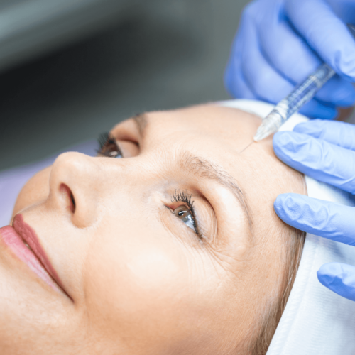 woman getting injections for a non surgical facelift at medi aesthetics